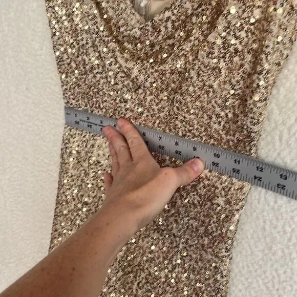 Raga Jumpsuit Womens XS Gold‎ Sequin Spaghetti Strap - Picture 9 of 14